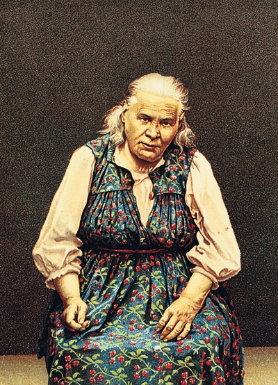 Блаженная Паша Саровская. Литография 1908 г.