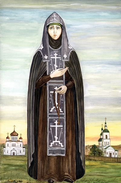 Схимонахиня Марфа (Милюкова). Акварель, работа дивеевских сестер, 2000 год